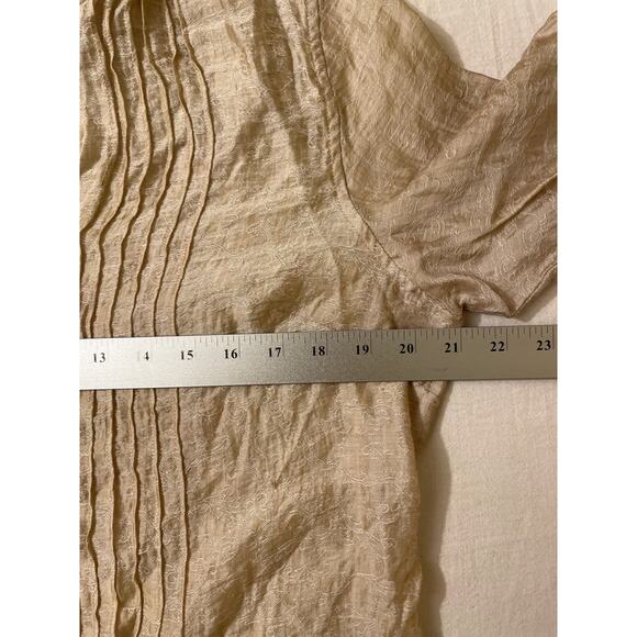 Coldwater Creek‎ Womens Size Large Tencel Pin Tuck Pleated Tunic Top Beige - Picture 5 of 8